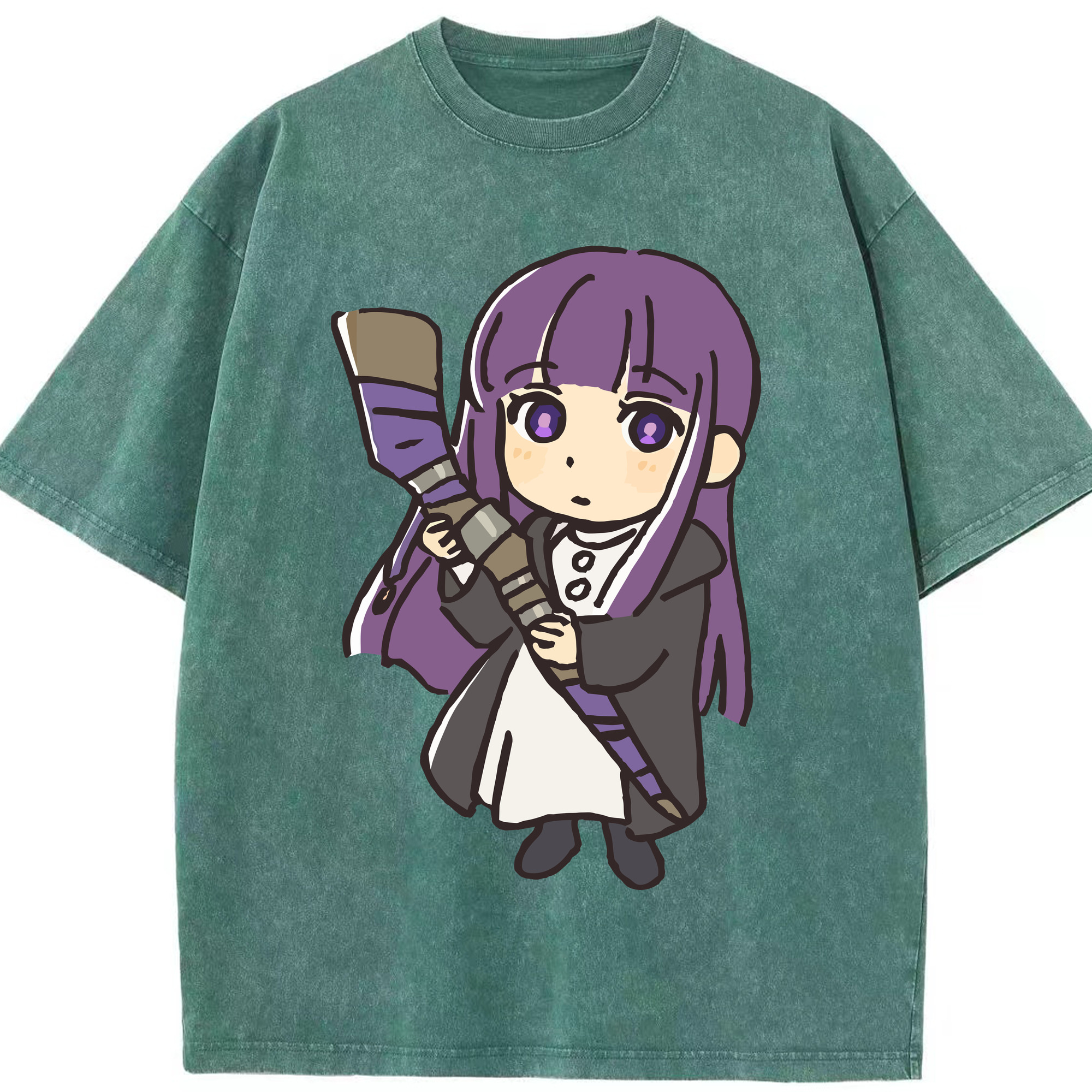 （画像用） 葬送のフリーレン Frieren 綿100% ヴィンテージ風 半袖Tシャツ（フロントプリント）